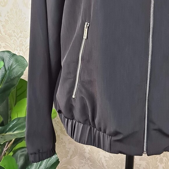 Calvin Klein Size Small Black Full Zip Jacket Pockets Elastic Cuffs & Waist EUC - Picture 2 of 12